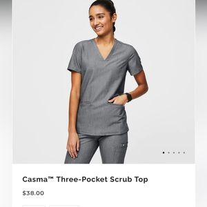 FIGS women's casma three-pocket scrub top. XXS. Graphite color.